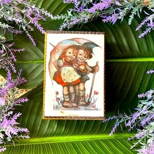 Charming Vintage Art Print with Umbrella